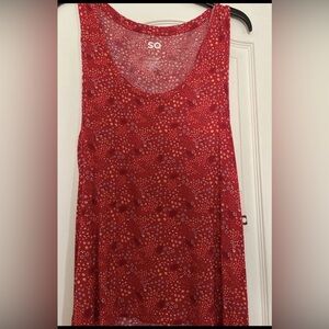 SO Red Patterned Sleeveless Top